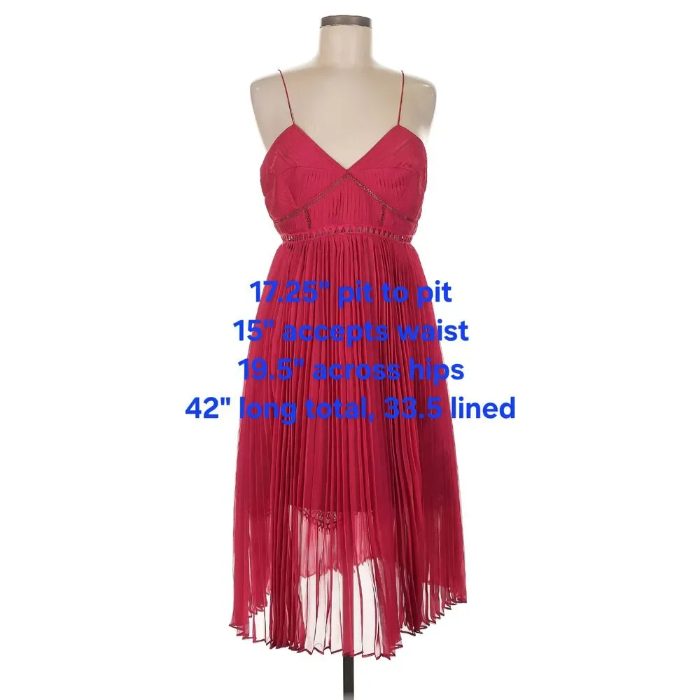 Self-Portrait Pleated Chiffon Cocktail Dress ASO Dynasty - Picture 8 of 11